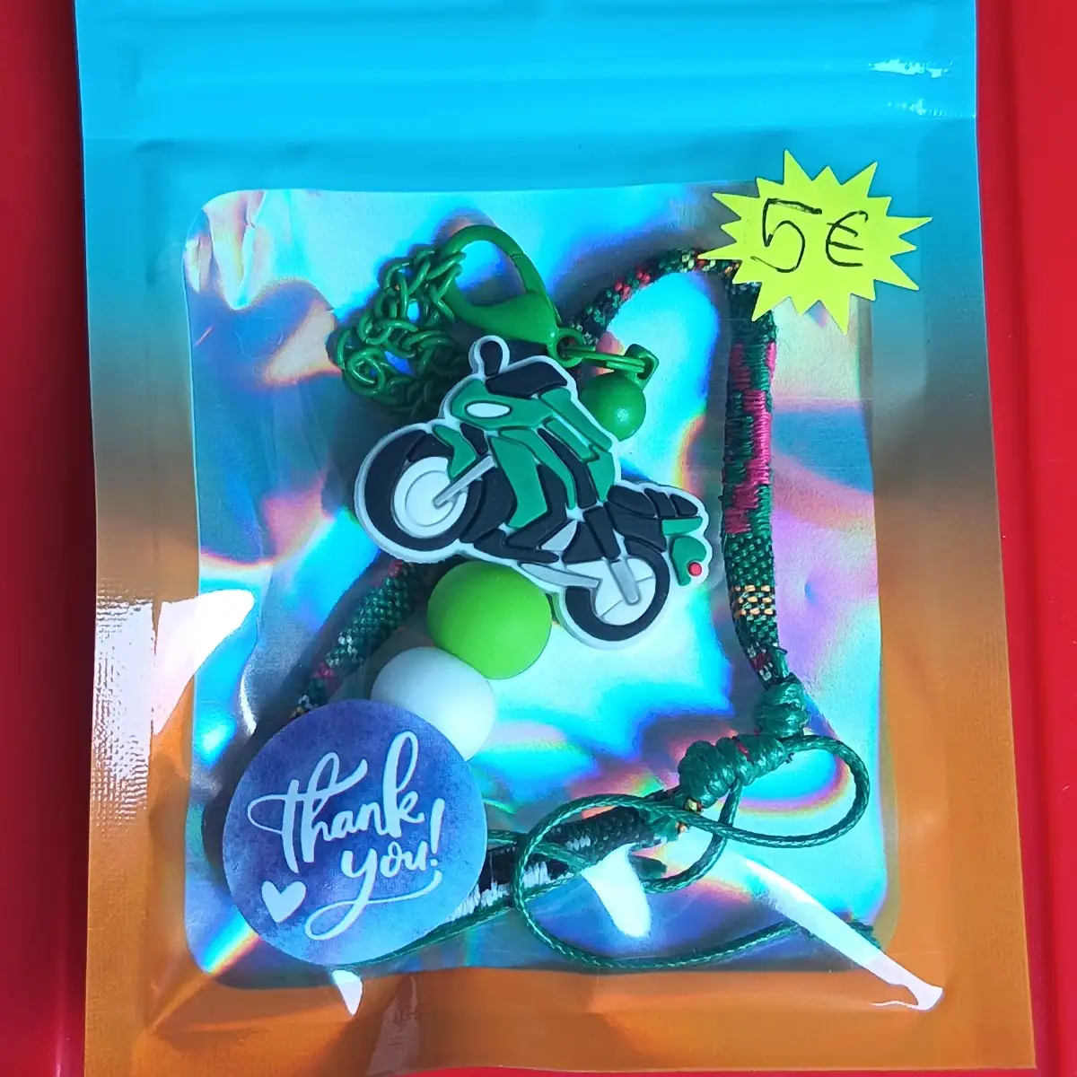 Porte clés en perles + bracelet thème bohème