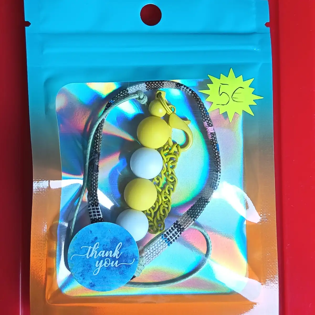 Porte clés en perles + bracelet thème bohème