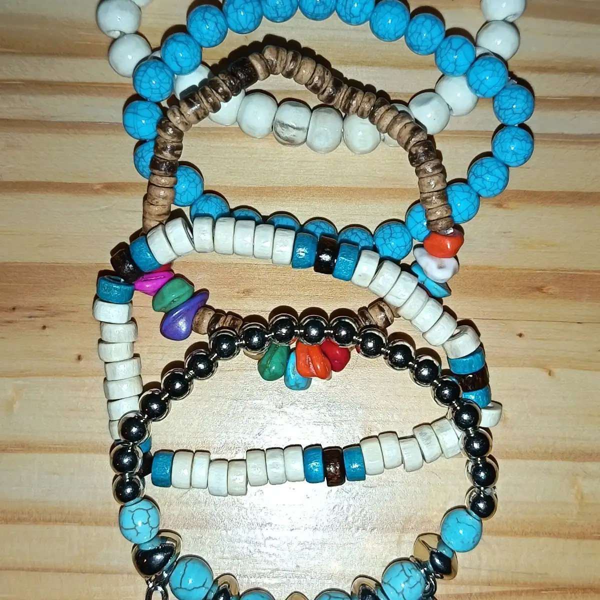 Bracelet en perles bois bohème