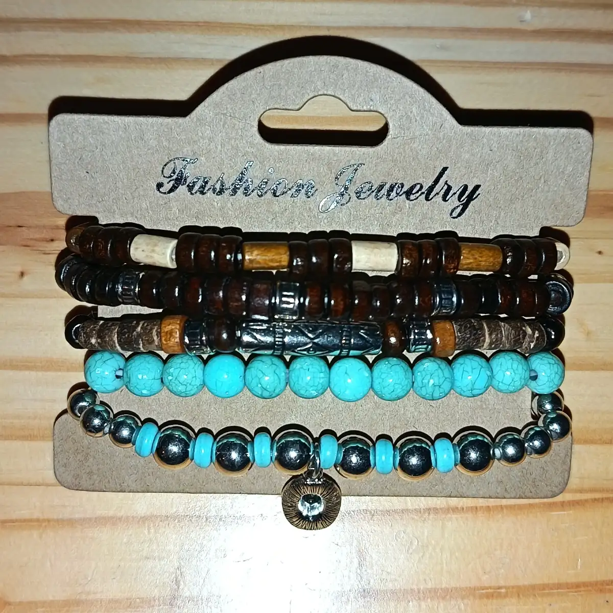 Bracelet en perles bois bohème