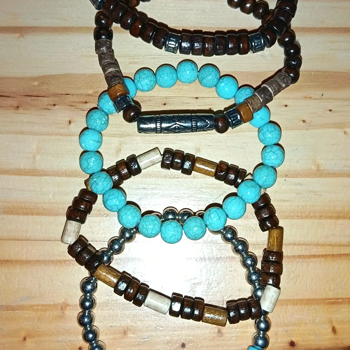 Bracelet en perles bois bohème