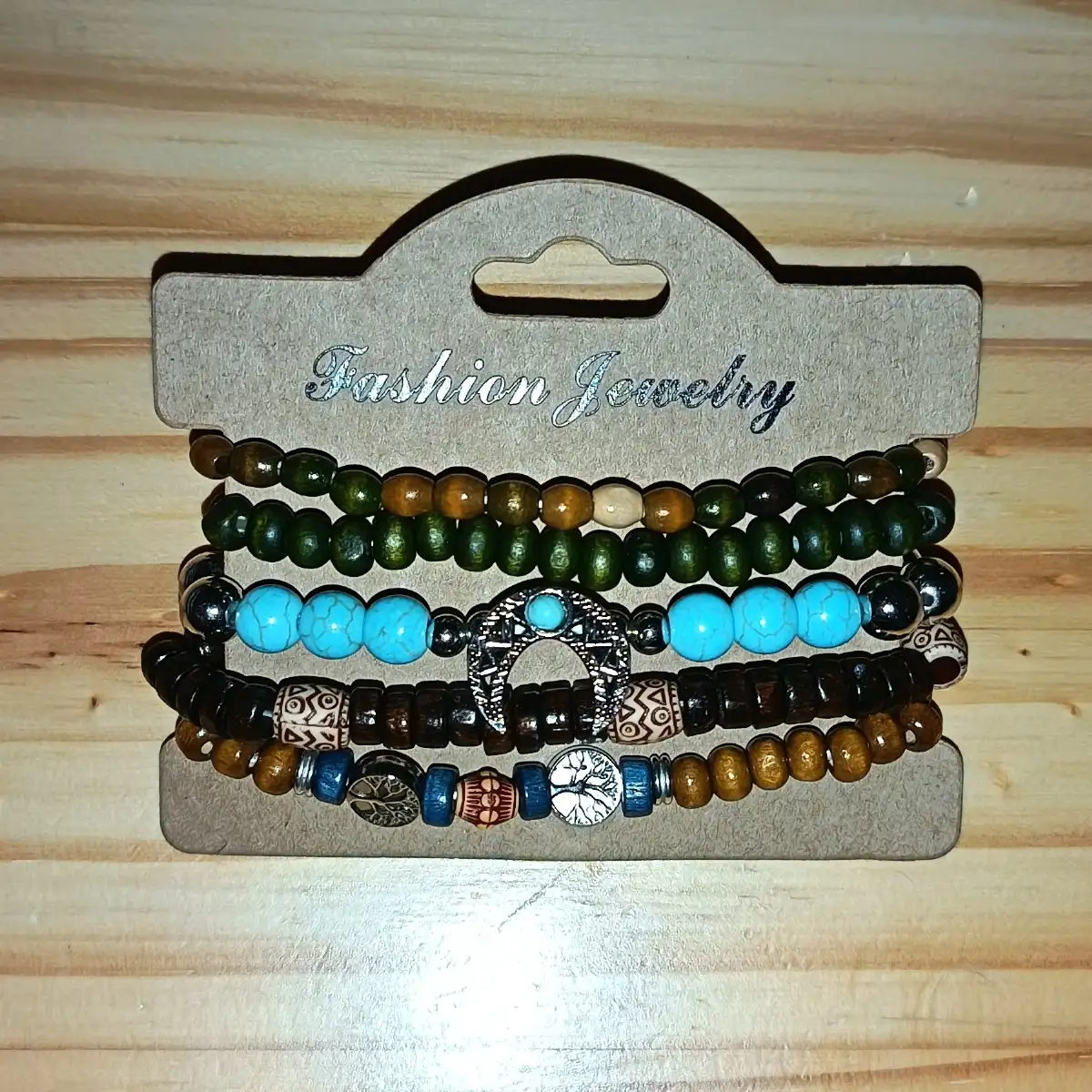 Bracelet en perles bois bohème