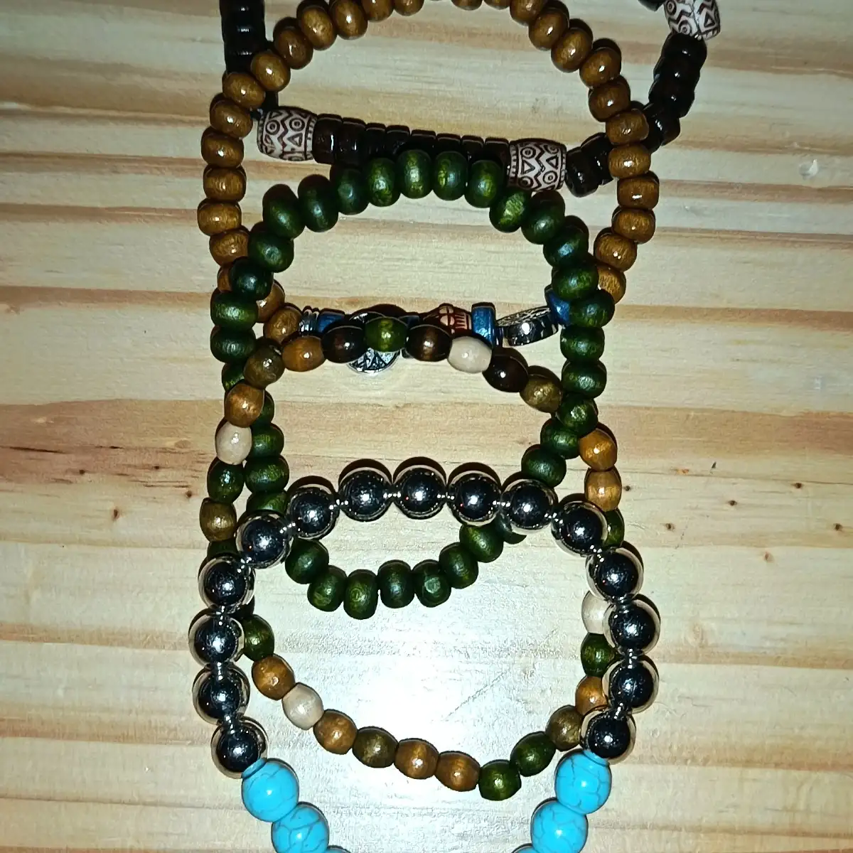 Bracelet en perles bois bohème